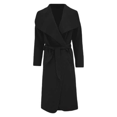 RATAZ Women’s Long Duster Jacket Ladies Waterfall Italian Belted Coat Plus Size UK 8-22