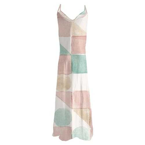 HOOUDO Summer Dresses for Women UK Loose Fit Cotton Boho Dresses Short Sleeve Scoop Neck Floral Dresses Stretchy Floral Print Midi Dresses Wrap Tank Dresses
