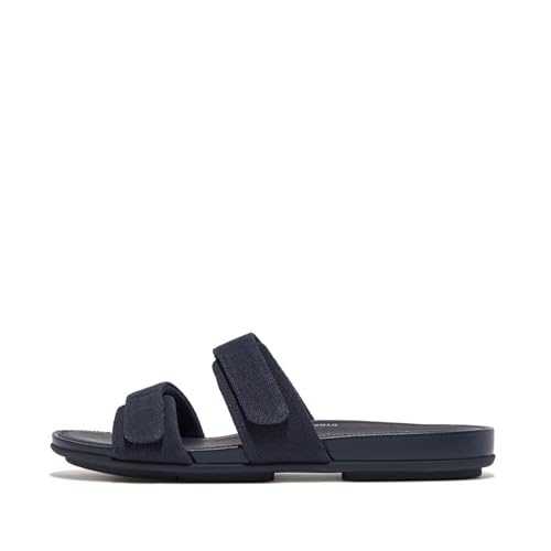 Fit Flop Women's Gracie Adjustable Canvas Slide Sandals in Blue