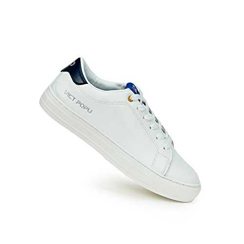 Mens Trainers Casual Walking Shoes Slip on Leather Low-Top Lace Up Tennis Gym Shoes Golf Sports Outdoor Sneakers