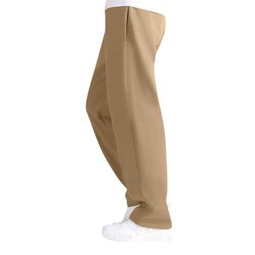 Sports Trousers for Men UK Elastic Waisted Straight Leg Jogging Sweatpants Loose-fit Comfort Breathable Men's Joggers Solid Color Tracksuits Bottoms for Gym Workout Soft Lounge Pants