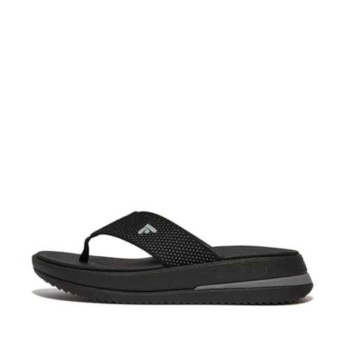 Women's SURFF Two-Tone Webbing Toe-Post Sandals, Black, 4 UK