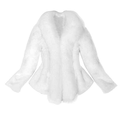 TDEOK Faux Fur Jacket Women's Warm Fur Coat White Wedding Fur Jacket Long Sleeve Elegant Tailored Winter Jacket Short Fur Jacket Transition Jacket Faux Fur Jacket Fleece Jacket Wedding Jacket Bridal