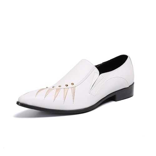 Men's Leather Pointed Toe Dress Loafers Fashion Slip on Derby Oxfords Shoes Business Casual Wedding Party Dress Shoes for Men