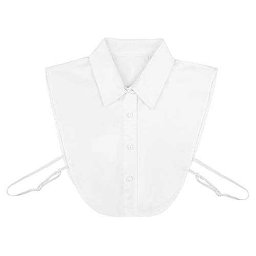 WINOMO Women Half Shirt Blouse Top Detachable Fake Collar White