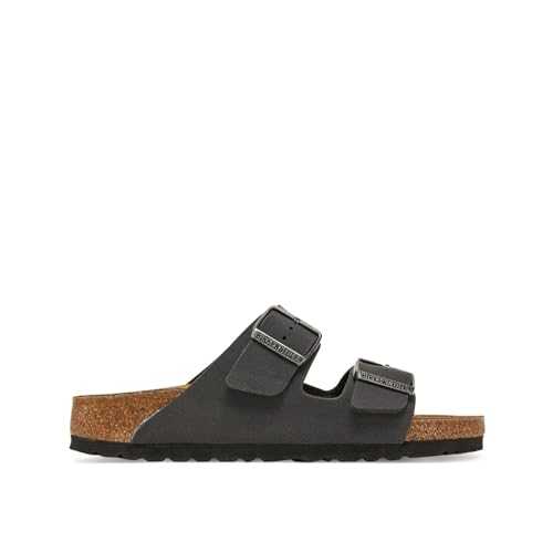 Arizona BS 1029162 Velvet Gray Grey Men's Slippers Buckles Leather