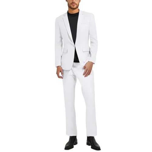 Men's Solid Color Suit Two Piece Set Business Casual Small Suit Suit Suit Slim Korean Version of The Large Size Man Groom Wedding Dress Suit Two Piece
