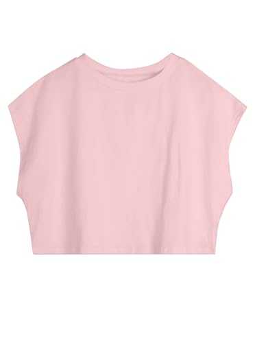 Hilinker Women's Graphic Cap Sleeve Crop Tops Summer Casual Crew Neck T Shirts Loose Fit Basic Tees