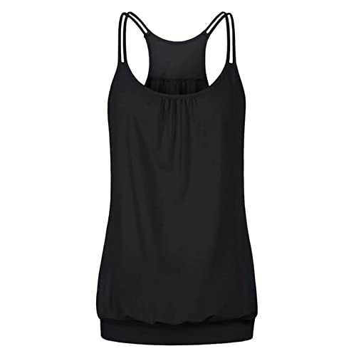 Womens Summer V Neck Camisole Sleeveless Tops UK Strapless Top Floral Vest Tops Solid Flared Swing Top Pleated Blouse Casual Loose Summer Tee Top Blouse Tunic Ladies