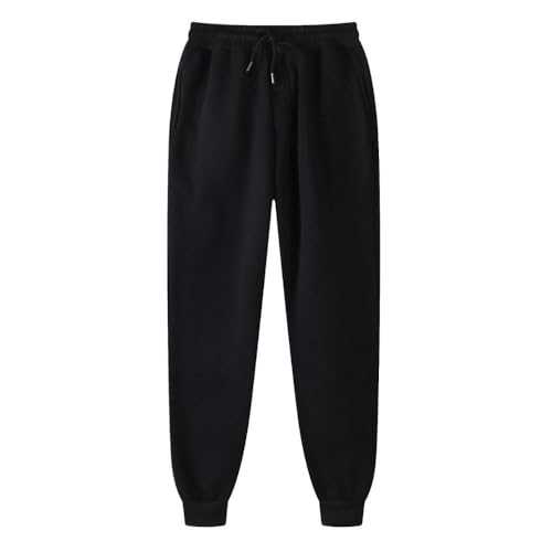 Joggers for Men UK Loose Tapered Legs Tracksuit Bottoms Men Chef Trousers Lounge Pants Mens Casual Flex & Breathable Elasticated Waist Trousers for Men Drawstring Home & Gym Comfortable Black