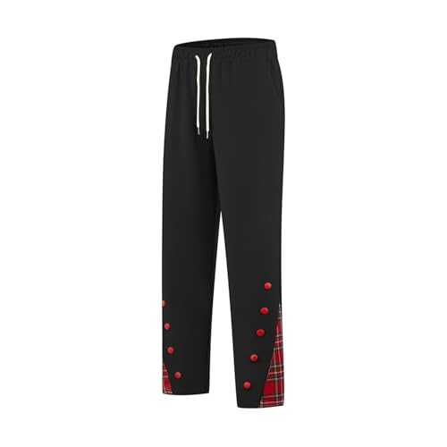 Men's Trousers with Wide Leg Elasticated Waist Jogging Bottoms Open Hem Tracksuit Bottom Fall Adjustable Work Pants Plus Sizes Big and Tall Sweatpants Straight Training Comfortable Loungewear Trousers