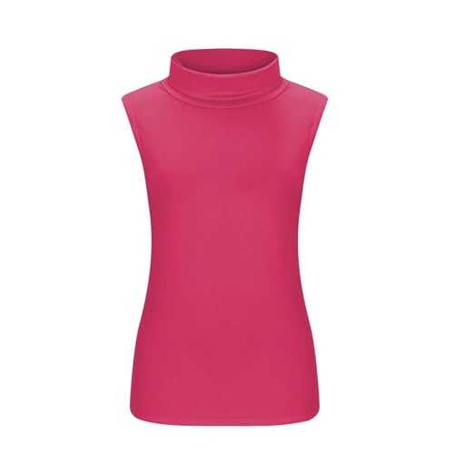 Top Women's Elegant Sexy Turtleneck Shirt Women's Cotton Sleeveless Tops Basic Blouse Slim Fit Sweatshirt Comfortable T Shirt Casual Shirt Blouse Plain Tunic Stretch Sports Top Women's Blouses
