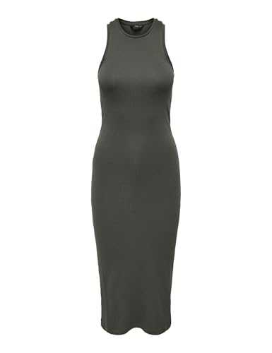 ONLY Women's Ribbed Bodycon Midi Dress Sleeveless