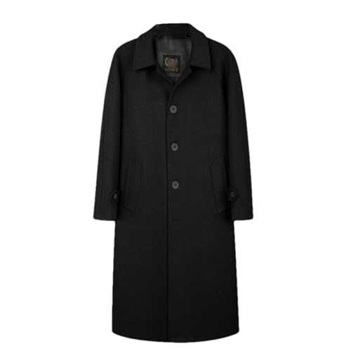 ZMIN Dress Trench Coat Men Woolen Long Knee Length Wool Coat Men's Single Breasted Thickened Detachable Down Inner Jacket