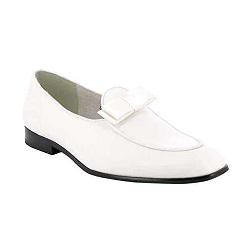 Xposed Men’s Shiny Patent Leather Loafers with Bow Tie Formal Slip on Dress Wedding Shoes