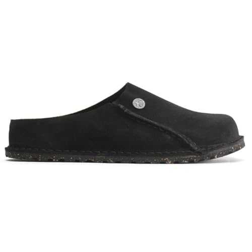 Unisex Zermatt Premium Suede Leather Black Sandals 8 UK