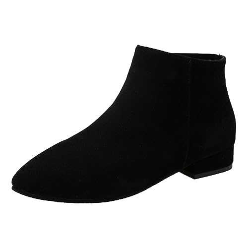 Generisch Vintage Ankle Boots Leather Boots Women Sexy Women Shoes Fashion Thick Low Heel Boots Warm Outdoor Bar Boots Short Rain Boots Ankle Boots Waterproof