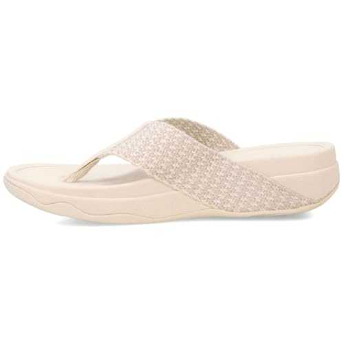 Women's Surfa Multi-Tone Webbing Toe-Post Sandals Wedge, Paris Beige, 6.5 UK