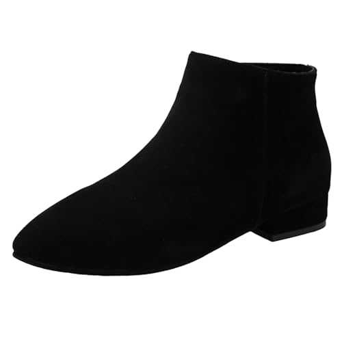 Women's Ankle Boots Square Heels Vintage Chelsea Boots Short Pointed Toe Lightweight Breathable Fashion Elegant Chic Boots Women's Comfortable Shoes