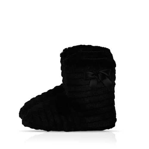 A2Z Ladies Slipper Cozy Memory Foam Bootie Faux Fur Warm Winter Soft Comfy Boot Girls Teens Fuzzy Walking Anti Slip Lounge Boots Soft Soles Womens Knitted Cosy Ankle Shoes