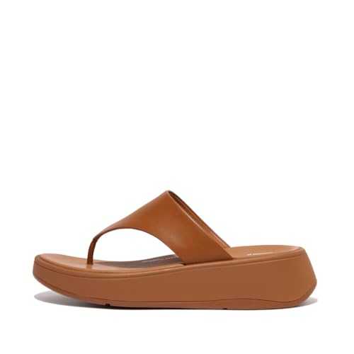 Women's F-Mode Leather Flatform Toe-Post Sandals