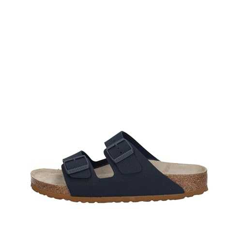Arizona Men's Mules Sandals Synthetic Footbed Comfortable Leisure Plain Khaki Olive Leather Buckles, midnight narrow, 10 UK