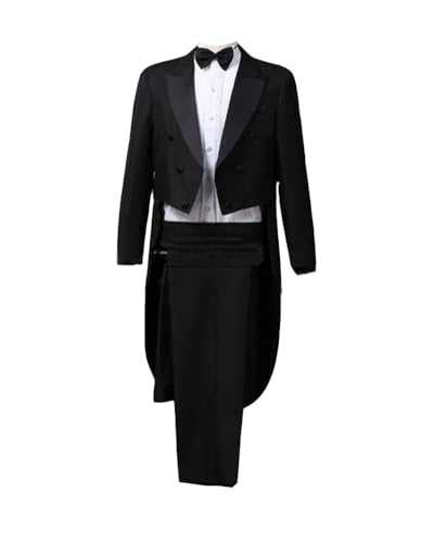 YAOTT Men Formal Tuxedo Tailcoat Suit Performance Costume Stage Magic Show Costume Slim Fit Cosplay Blazer Pants Trousers Victorian Suit