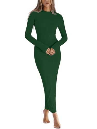LACOZY Fall Long Sleeve Midi Dress Sexy Fitted Bodycon Pencil Dresses Formal Cocktail Wedding Party Dresses Long Dress