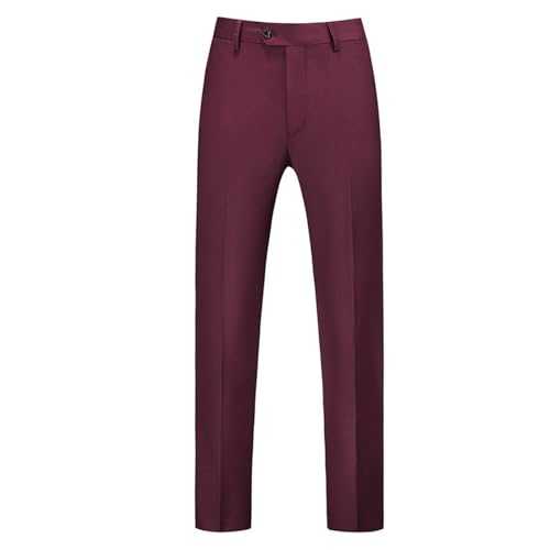 Men's Suit Trousers - Solid Dress Pants, Regular Fit, Straight Leg, Comfortable Lightweight, Expandable-Waist, Flat Front, XXXXXXL