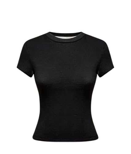 SASSY STYLE Ladies Cap Short Sleeve Womans Round Neck Plain T-Shirt Fitted Tee Top UK 8-26