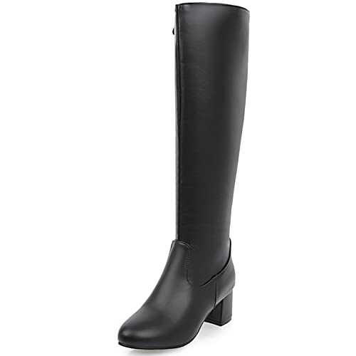 Ladies Over The Knee Block Mid Heels Fashion Stretch Boots