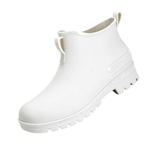 DFSDJEUW Warehouse Women's Wellies Boots Fashion Ankle Boot Short Chelsea Booties Waterproof Rain Boots Wellingtons Boot Wide Calf Outdoors Rainboots Slip on Non-slip Hiking Shoes