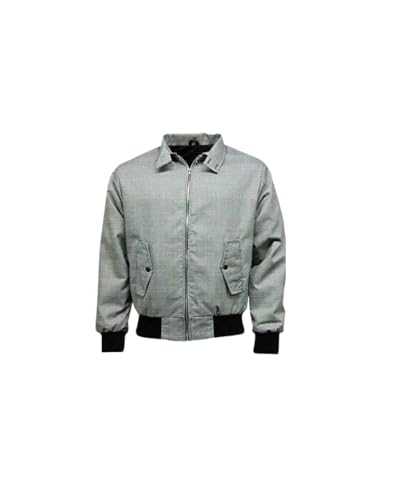 New Men's 'Prince of Wales' Check Harrington Jacket Coat UK
