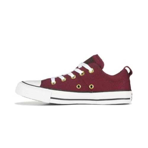 Unisex Chuck Taylor All Star Madison Low Canvas Suede Sneaker - Lace up Closure Style - Burgundy/Gold/White