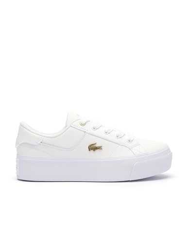 Ziane Platform Women's 124 2 Cfa Smooth Debossed Logo Trainers (White Gold, UK 5)