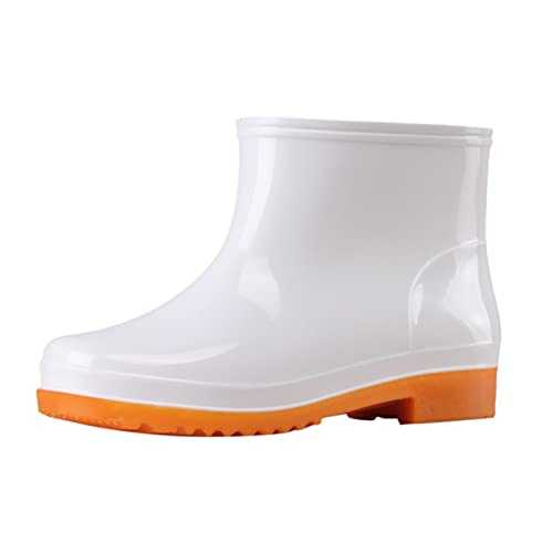 TDEOK Klein Women's Shoes Ankle Boots Low Heeled Buckle Middle Boots Shoe Rain Toe Women Round Women's Boots Women's Shoes Spring