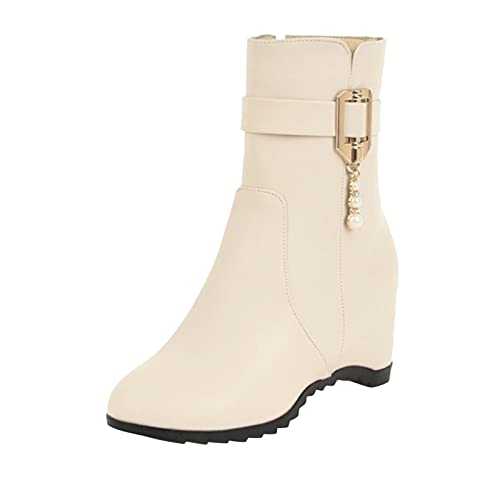 IQYU girls 29 red ladies 39 autumn and winter women thick heel short boots belt buckle medium heel side zipper women boots women platform ankle boots heel women 44