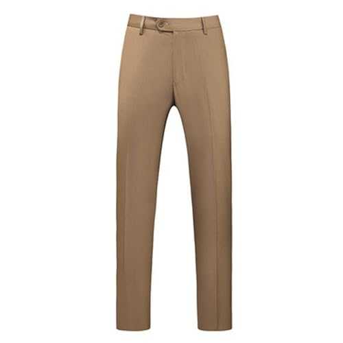 Generisch Men's Casual Trousers Long with Pockets, Suit Trousers, Men's Slim Fit Stretch, Slip-On Trousers, Quick-Drying Pleated Trousers, Straight Chino Trousers with Button Placket, Plain Office