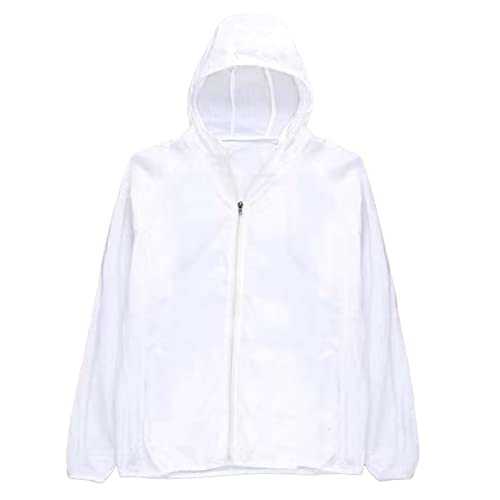 Cocila Male Solid Color Hooded Sun Clothing Jacket Lightweight Close Fitting Sports Outdoor Long Sleeve Zipper Mens Coat Small Waterproof Jackets XL