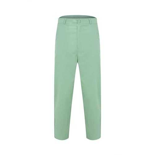 Suit Trousers for Men, Solid Business Fromal Pants Elasticated Waist, Regular Fit Slimming Stretch Pants with Pockets, Casual Smart Flat-Front Chino Trousers for Party Wedding