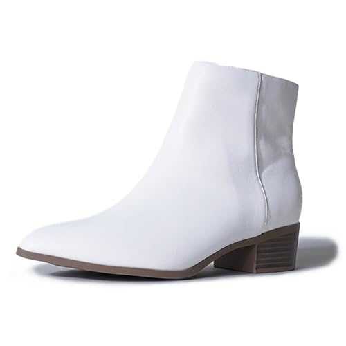 J. Adams Viper Booties for Women - Pointed Toe Low Heel Zip Up Ankle Boots