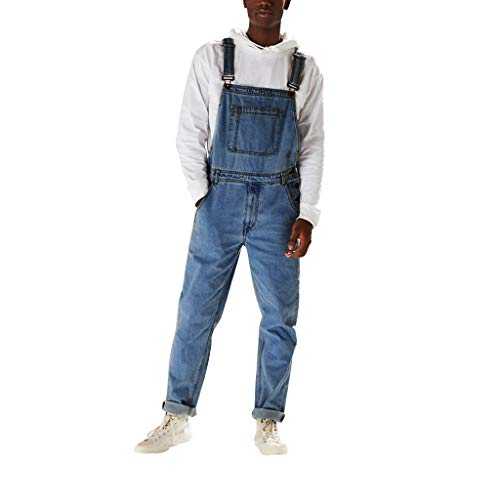 Dungarees Men's Jeans Blue Jeans Work Trousers Men's Jeans Casual Work Dungarees Loose Fit Work Dungarees Robust Slip-On Trousers Quick Drying Adjustable Straps Jumpsuit