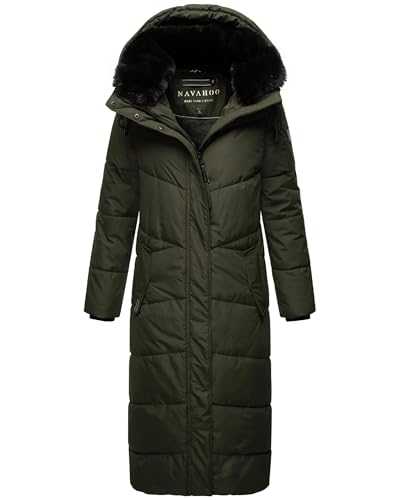 Navahoo Women's Winter Coat Quilted Coat Extra Long with Removable Hood Eye-catching XIV XS-XXL