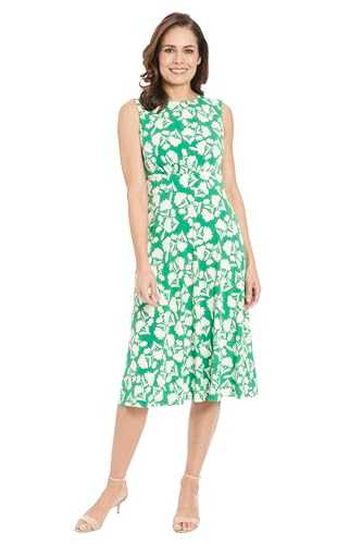 London Times Women's Sleeveless Fit and Flare Dress