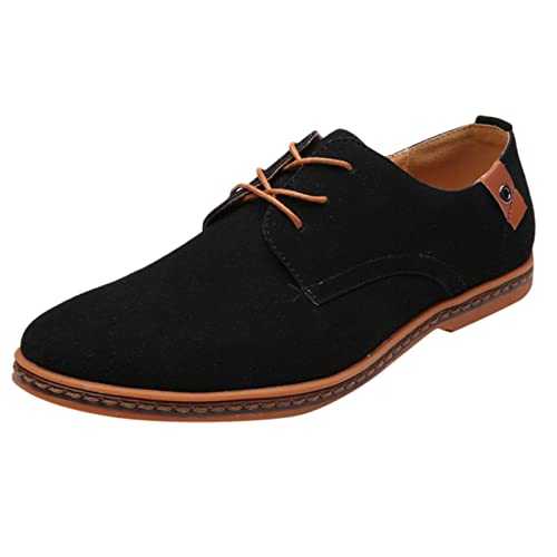 TDEOK Low Shoes for Men - Classic Business Oxford Wedding Shoes Men Black Business Shoes Men Loafers Driving Shoes Leather Patent Shoes Lace-Up Driving Shoes