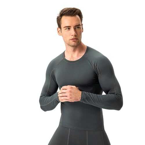 Men's T-Shirt Slim Fit Thin-Cut Men's Fitness Running Shirt Long Sleeve Elasticity Quick-Drying Men's Sports Shirt Gym Jogging Men Workout Basic Shirt