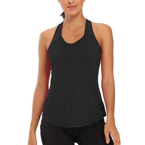 Sports Gym Tank Top Vests for Women UK Short Sleeve Crew Neck Tunic Back Vent Curved Hem Quick Drying Blouses Lightweight Moisture Wicking ActiveWear Ladies Comfy Fitness Outdoor Shirts