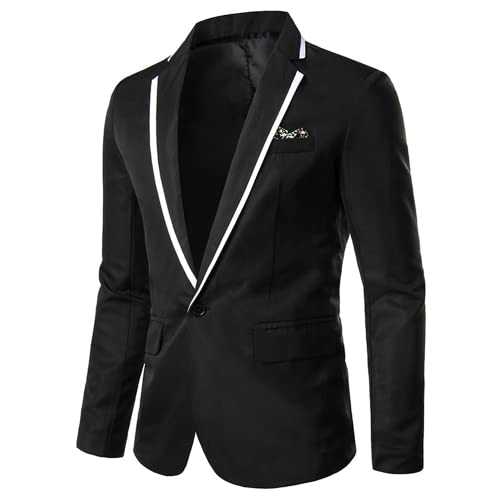 Mens solid color Suits Slim Fit Suit Classic 1 Button Business Wedding Tuxedo Blazer Men's Lapel Blazer One Button Tuxedo Jacket Prom Party Jacket Wedding Dinner Coat Casual Coat men's lapel suit