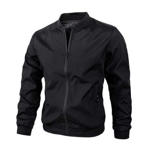 Cocila Men S Winter Work Clothes Jacket Fashion Casual Soild Color Zipper Long Sleeve Pocket Coat Top White Jeans Jacket Men Black Varsity Jacket Waterproof Mens Jacket with Hood