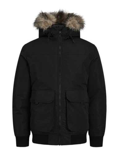 JACK & JONES Men's Jjconstruct Faux Fur Bomber Jacket